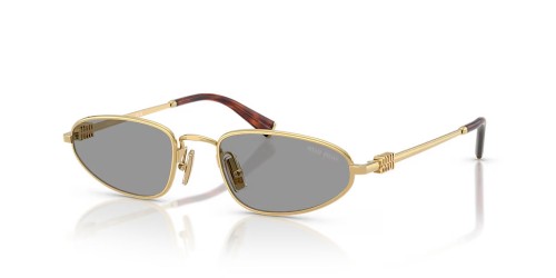 MIU MIU MU A52S - ​5AK40O - ​52 Lunettes de soleil Or, Havane Ovale