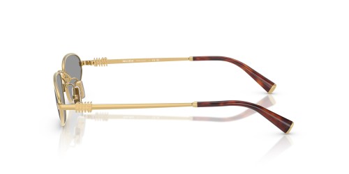 MIU MIU MU A52S - ​5AK40O - ​52 Lunettes de soleil Or, Havane Ovale