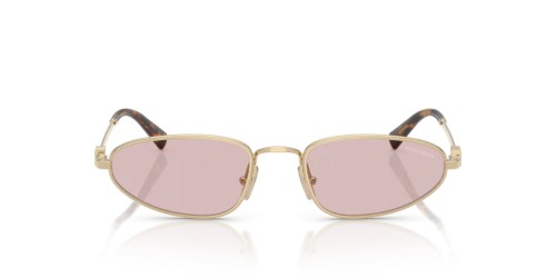 MIU MIU MU A52S - ​ZVN4I0 - ​52 Lunettes de soleil Or, Havane Ovale