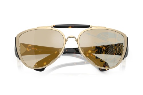 BURBERRY BE3161 - 1109P4 - 60 Lunettes de soleil Or, Havane foncé Pilote (Aviateur)