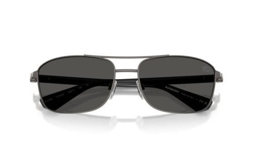 BURBERRY BE3163 - 131687 - 60 Lunettes de soleil Noir Angulaire