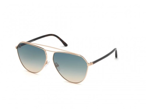 Tom Ford FT0681 BINX - 28P - 63 Lunettes de soleil Or, Havane foncé Pilote (Aviateur)