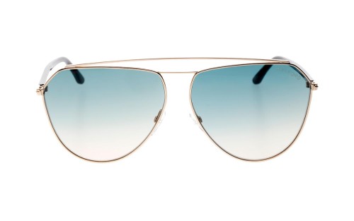 Tom Ford FT0681 BINX - 28P - 63 Lunettes de soleil Or, Havane foncé Pilote (Aviateur)
