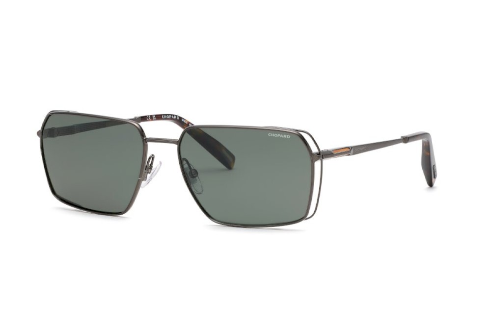 Chopard SCHG90 WOOD - 568P - 60 - AVEC DES VERRES POLARISÉS Lunettes de soleil Gris totalement brillant Angulaire