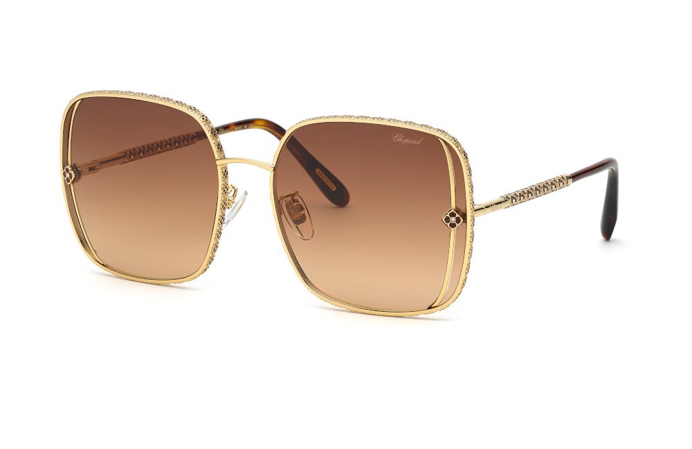 Chopard SCHG33S - 0307 - 61 Lunettes de soleil Or, Havane Angulaire