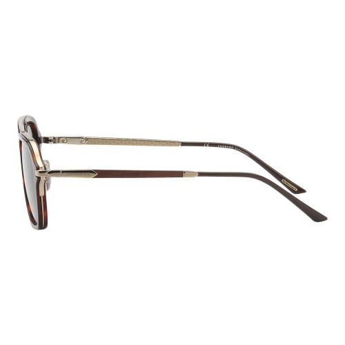 Chopard SCHG36 WOOD - 8FFP - 55 - AVEC DES VERRES POLARISÉS Lunettes de soleil Havane, Or Pilote (Aviateur)