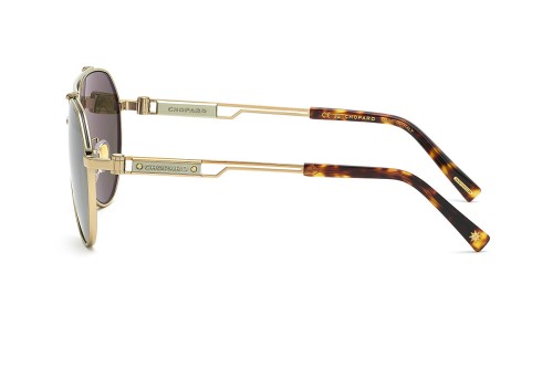 Chopard SCHG63 - 8FEP - 62 - AVEC DES VERRES POLARISÉS Lunettes de soleil Or, Havane Pilote (Aviateur)