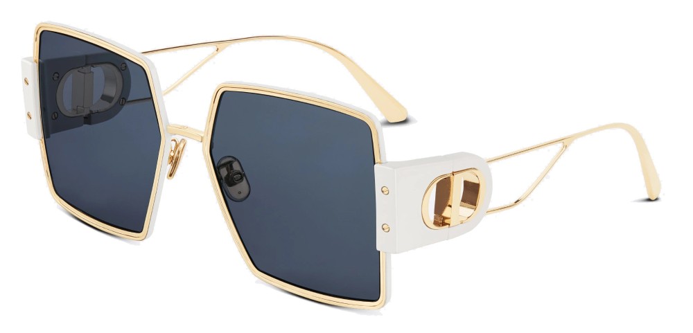 Dior 30 MONTAIGNE S4U - B6B0 B - 57 Lunettes de soleil Or, Blanc Angulaire