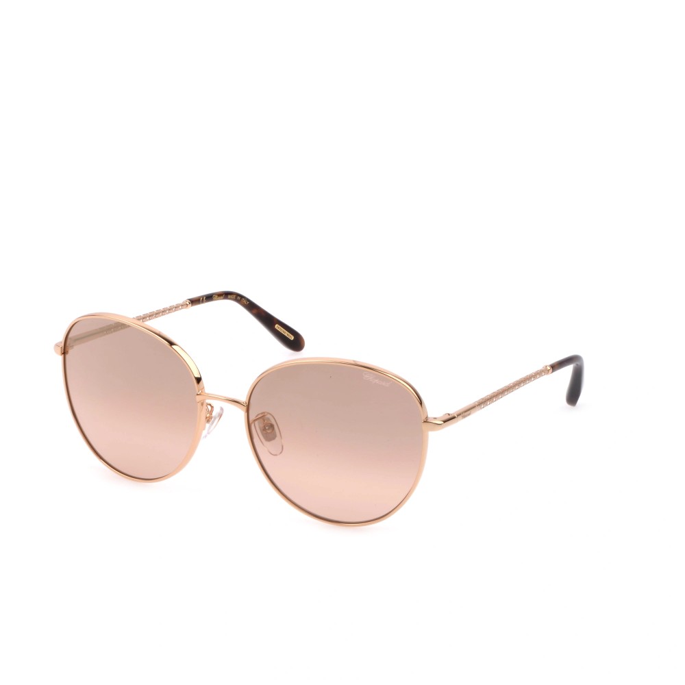Chopard SCHF75V - 300X - 59 Lunettes de soleil Or rose, Havane Rond