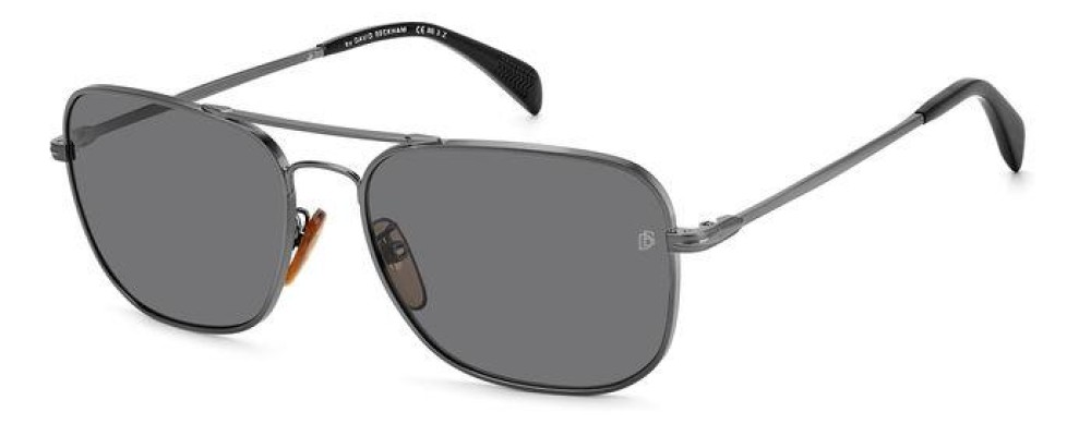 David Beckham DB 1093/S - KJ1M9 - 59 - AVEC DES VERRES POLARISÉS Lunettes de soleil Argent, Noir Pilote (Aviateur)