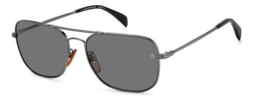 David Beckham DB 1093/S - KJ1M9 - 59 - AVEC DES VERRES POLARISÉS Lunettes de soleil Argent, Noir Pilote (Aviateur)