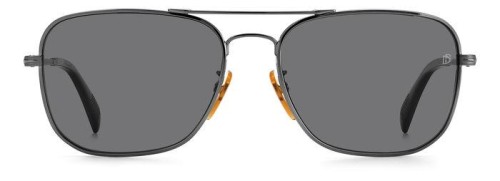 David Beckham DB 1093/S - KJ1M9 - 59 - AVEC DES VERRES POLARISÉS Lunettes de soleil Argent, Noir Pilote (Aviateur)