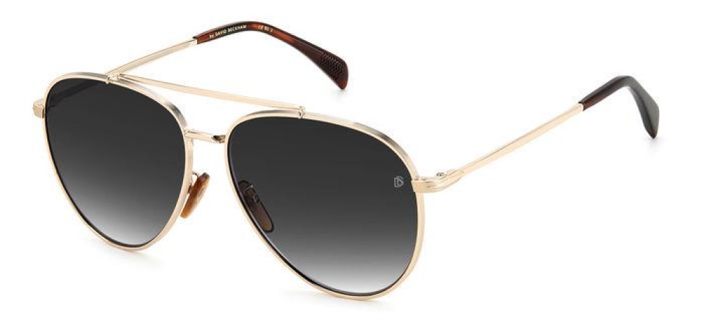 David Beckham DB 1102/F/S - J5GM9 - 61 - AVEC DES VERRES POLARISÉS Lunettes de soleil Or, Havane foncé Pilote (Aviateur)