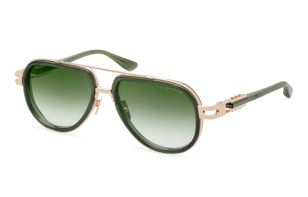 Dita VASTIK DTS441-A - 03 - 59 Lunettes de soleil Or, Vert Pilote (Aviateur)