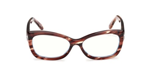 Tom Ford TF6046-B - 055 - 55 - AVEC DES VERRES À FILTRE ANTI LUMIÈRE BLEU-VIOLET Cadres optiques Havane Œil de chat