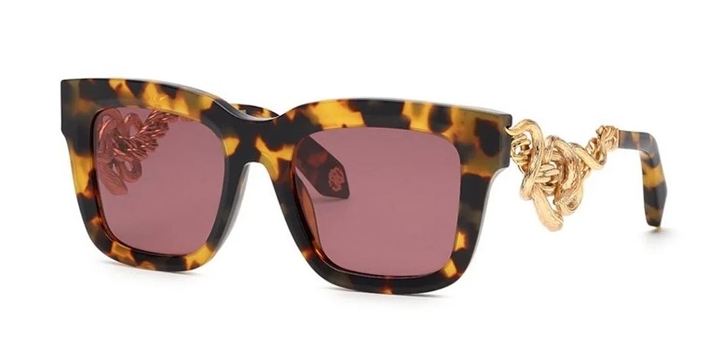 Roberto Cavalli SRC041 - 0777 - 52 Lunettes de soleil Havane Carré
