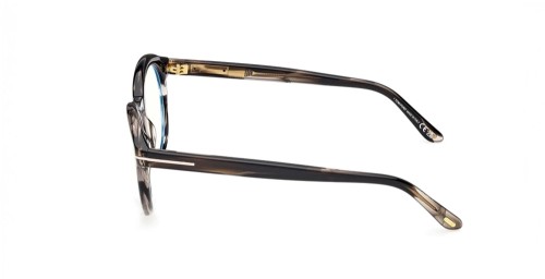 Tom Ford TF6061-B - 056 - 50 - AVEC DES VERRES À FILTRE ANTI LUMIÈRE BLEU-VIOLET Cadres optiques Havane coloré Rond