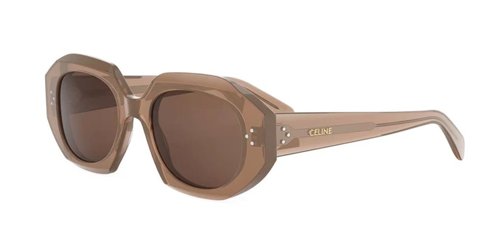 Celine CL40319I - 48E - 52 Lunettes de soleil Marron Géométrique / Carré