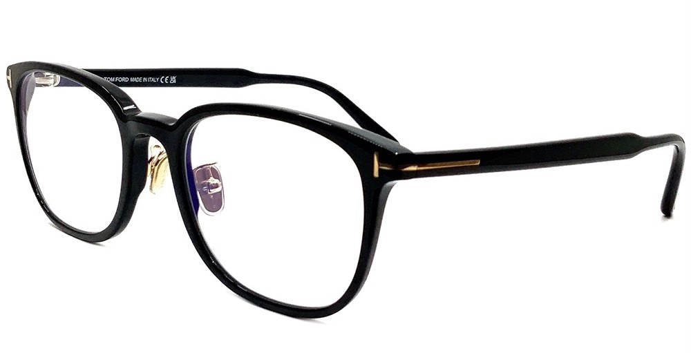 Tom Ford TF6053-D-B ECO - 001 - 53 - AVEC DES VERRES À FILTRE ANTI LUMIÈRE BLEU-VIOLET Cadres optiques Noir Pantó / Arrondi