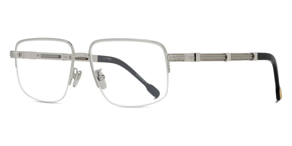 Fred FG50039U - 016 - 58 Cadres optiques Argent, Noir Angulaire