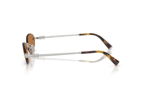 MIU MIU MU A54S - 1BC90Q - ​51 Lunettes de soleil Argent, Havane foncé Ovale
