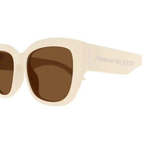 Alexander McQueen AM0451SA - 004 - 55 Lunettes de soleil Beige Angulaire