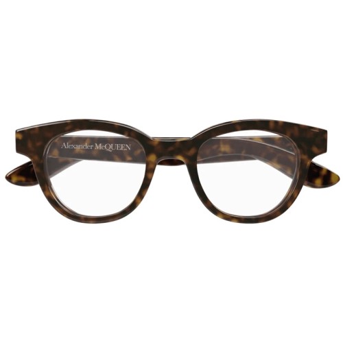Alexander McQueen AM0384O - 002 - 47 Cadres optiques Marron, Orange, À motifs Coussin arrondi