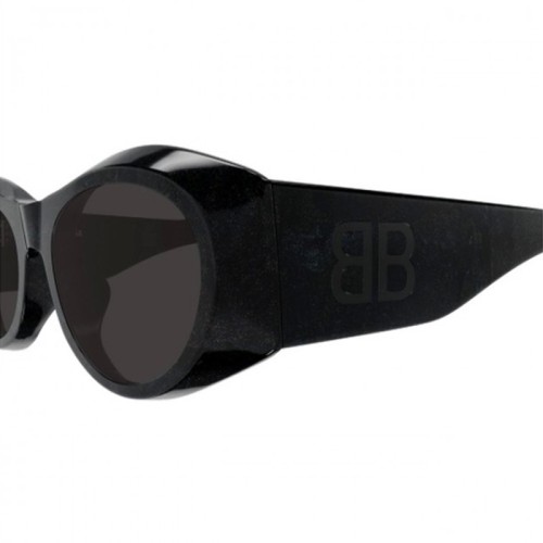 Balenciaga BB0396SK - 003 - 55 Lunettes de soleil Noir, À motifs Ovale