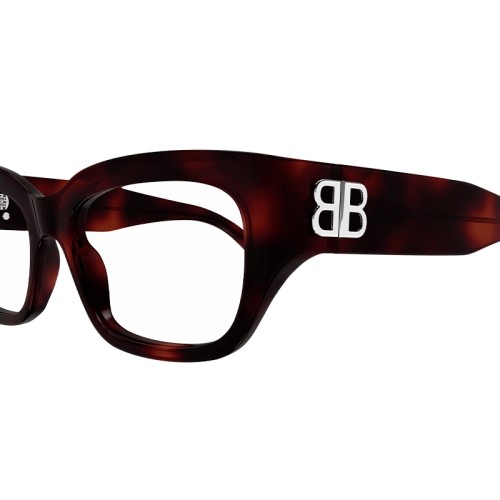 Balenciaga BB0364OA - 002 - 55 Cadres optiques Noir, Rouge, À motifs Angulaire