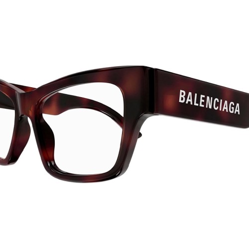 Balenciaga BB0378O - 002 - 54 Cadres optiques Noir, Rouge, À motifs Angulaire