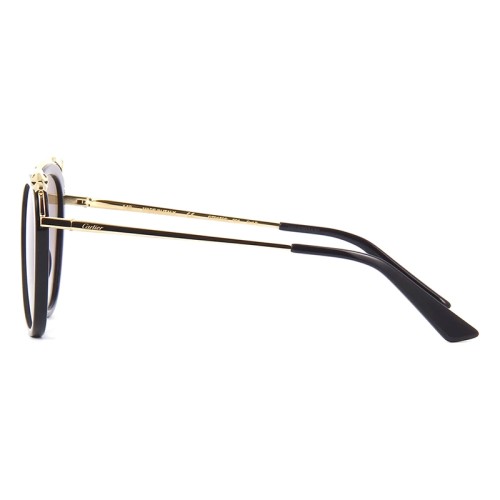 Cartier CT0150S - 001 - 55 Lunettes de soleil Or, Noir Œil de chat