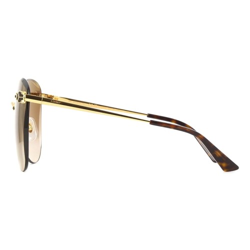 Cartier CT0398S - 002 - 62 Lunettes de soleil Or, Marron, À motifs Coussin arrondi