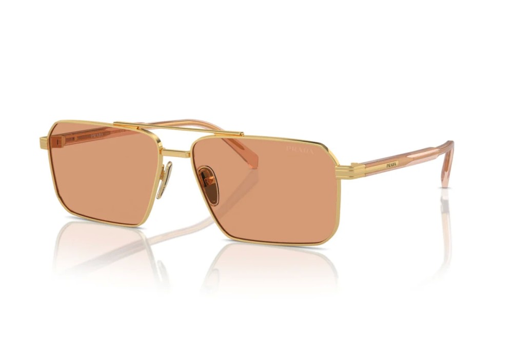 PRADA PR A57S - 5AK07V - 61 Lunettes de soleil Or Angulaire