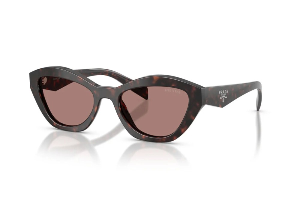 PRADA PR A02S - 17N60B - 52 Lunettes de soleil Havane foncé Œil de chat