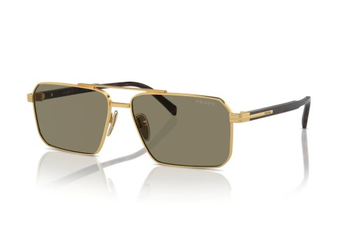 PRADA PR A57S - 5AK90F - 61 Lunettes de soleil Or, Havane foncé Angulaire