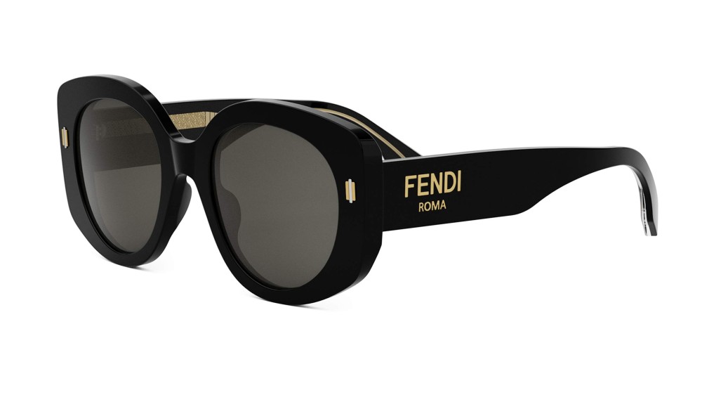 Fendi FE40137I - 01A - 51 Lunettes de soleil Noir Rond