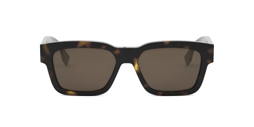 Fendi FE40107I - 52E - 53 Lunettes de soleil Havane foncé Angulaire