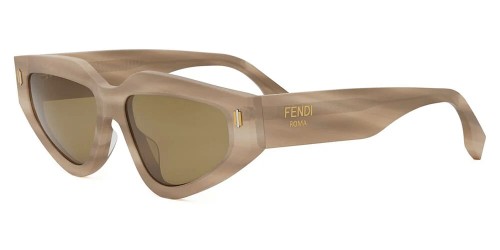 Fendi FE40163U - 59E - 54 Lunettes de soleil Marron Œil de chat