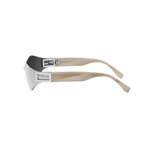 Fendi FE40159U - 16C - 74 Lunettes de soleil Argent Bouclier