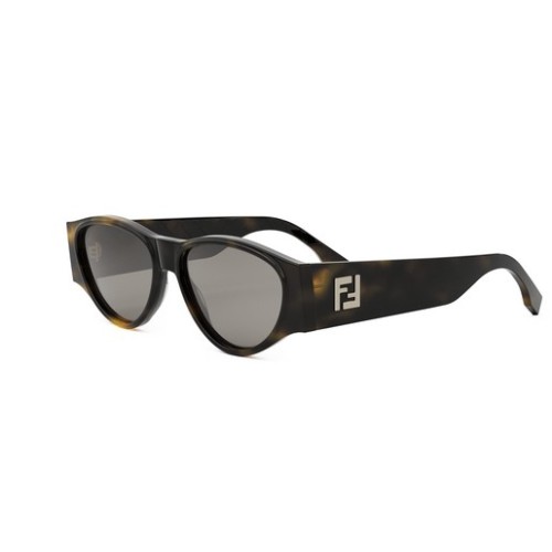 Fendi FE40158I - 52E - 55 Lunettes de soleil Havane foncé Ovale