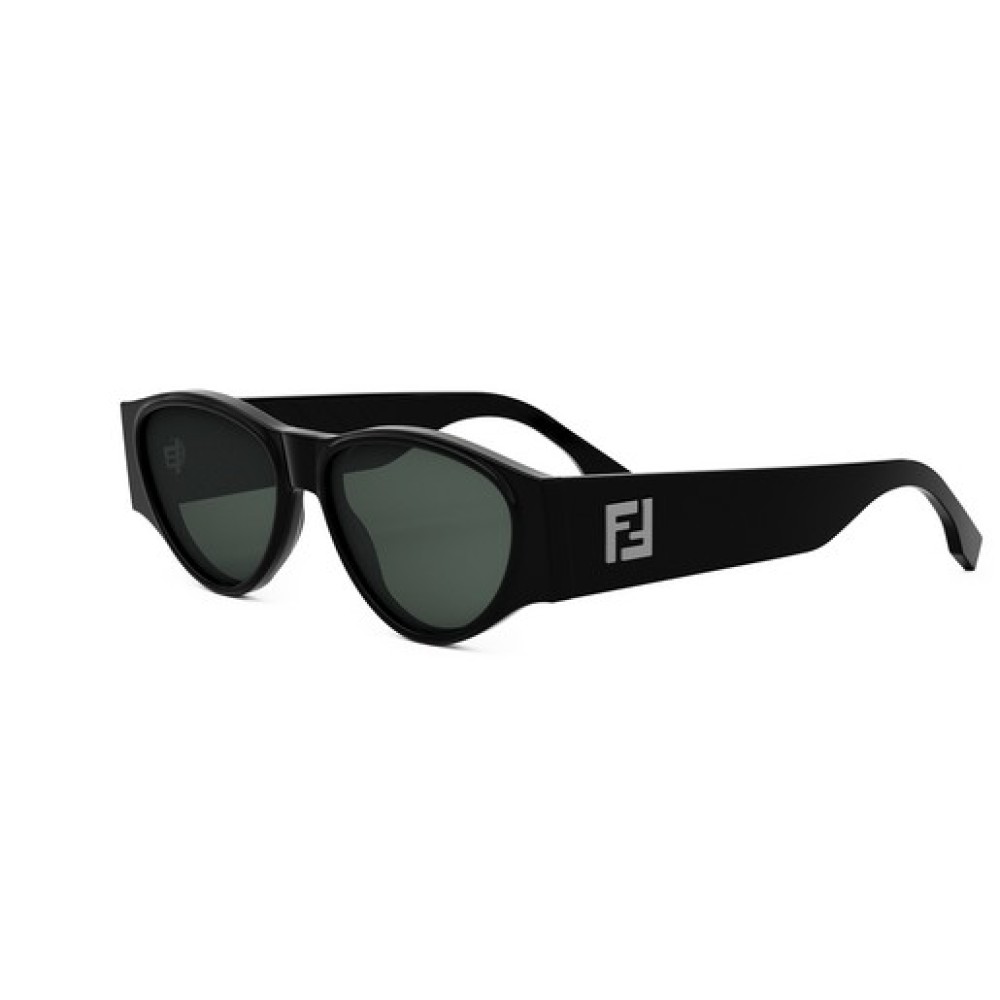 Fendi FE40158I - 01N - 55 Lunettes de soleil Noir Ovale