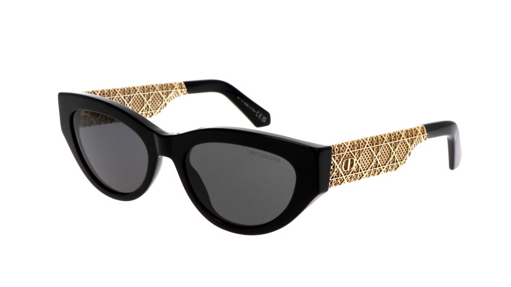 Dior DIORÉSILLE B1I - 10A0 - 53 Lunettes de soleil Noir, Or Œil de chat
