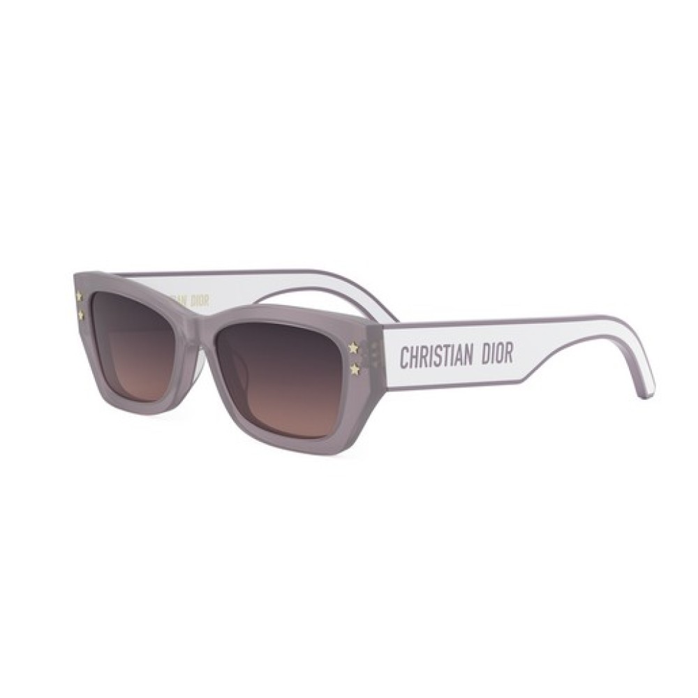 Dior DIORPACIFIC S2U - 62G1 - 53 Lunettes de soleil Violet brillant, Blanc Angulaire
