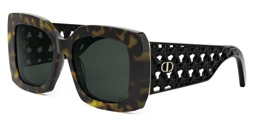 Dior VERYDIOR S1F - 20C0 - 56 Lunettes de soleil Havane foncé, Noir Angulaire