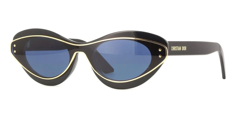 Dior DIORMETEOR B1I - 10B0 - 146 Lunettes de soleil Noir Œil de chat