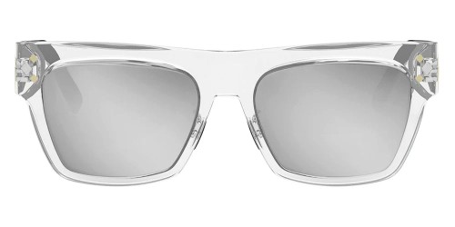 Dior CD DIAMOND S8F - 88A4 - 55 Lunettes de soleil Translucide, Argent Angulaire