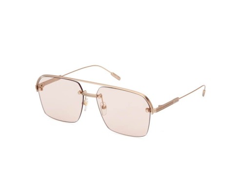 Zegna EZ0213 - 29E - 59 Lunettes de soleil Or rose Pilote (Aviateur)