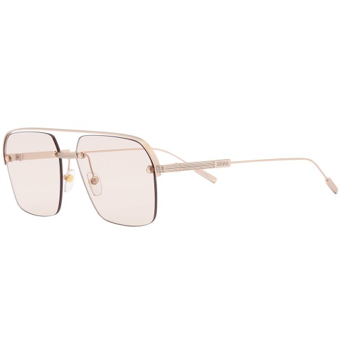Zegna EZ0213 - 29E - 59 Lunettes de soleil Or rose Pilote (Aviateur)