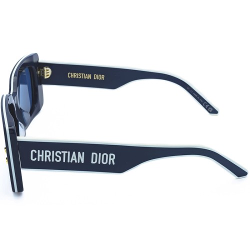 Dior DIORPACIFIC S1U - 30B0 A - 53 Lunettes de soleil Bleu, Blanc Angulaire