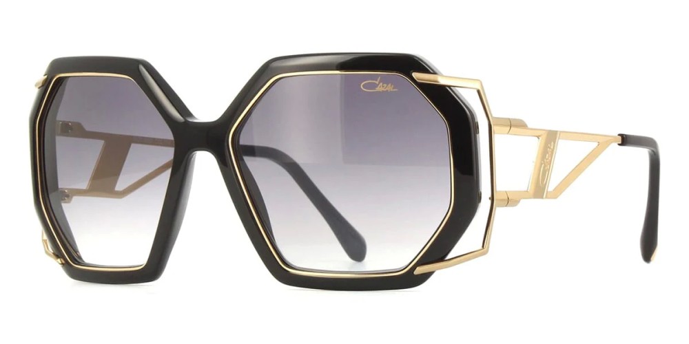 Cazal 8505 - 004 - 57 Lunettes de soleil Noir, Or Angulaire